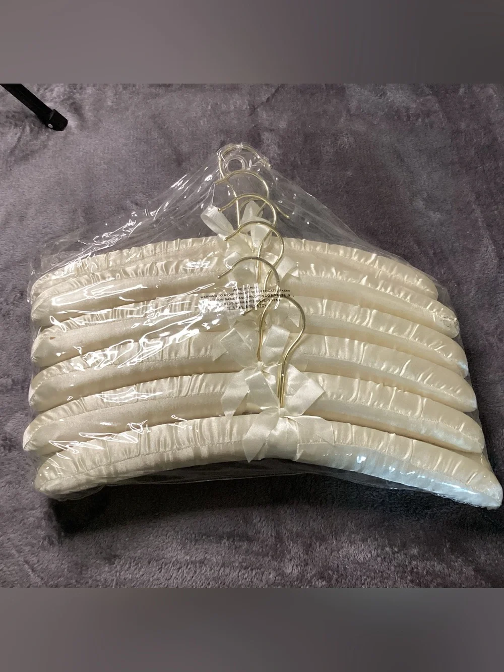 Set of 10 Padded Satin Bridal Hangers in Ivory